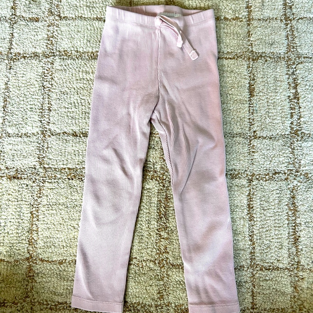 Little girls, basic pink star leggings